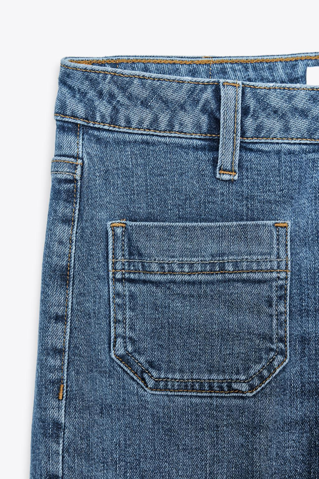 Z1975 HIGH-WAIST JEANS WITH PATCH POCKETS - Zara фото 11