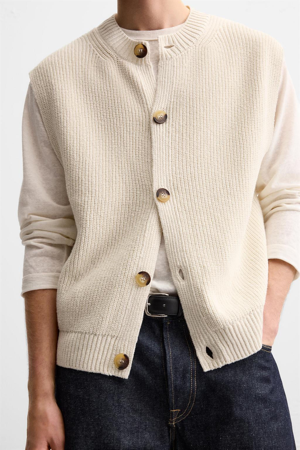 TEXTURED KNIT WAISTCOAT - Zara фото 5