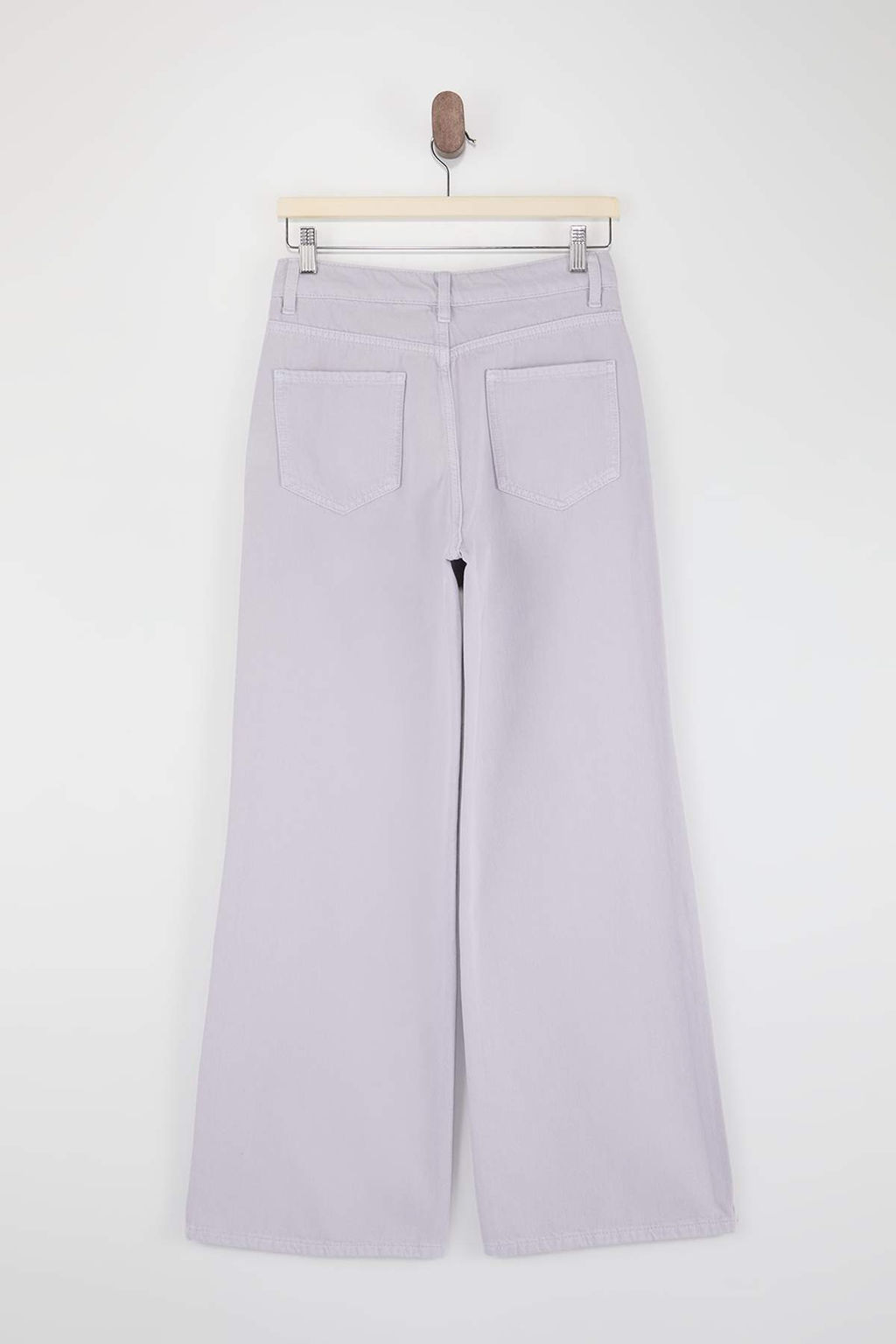 Bej DOKUMLU Yuksek Bel %100 Pamuk Wide Leg Jeans TWOSS26JE00216 - Trendyolmilla фото 4