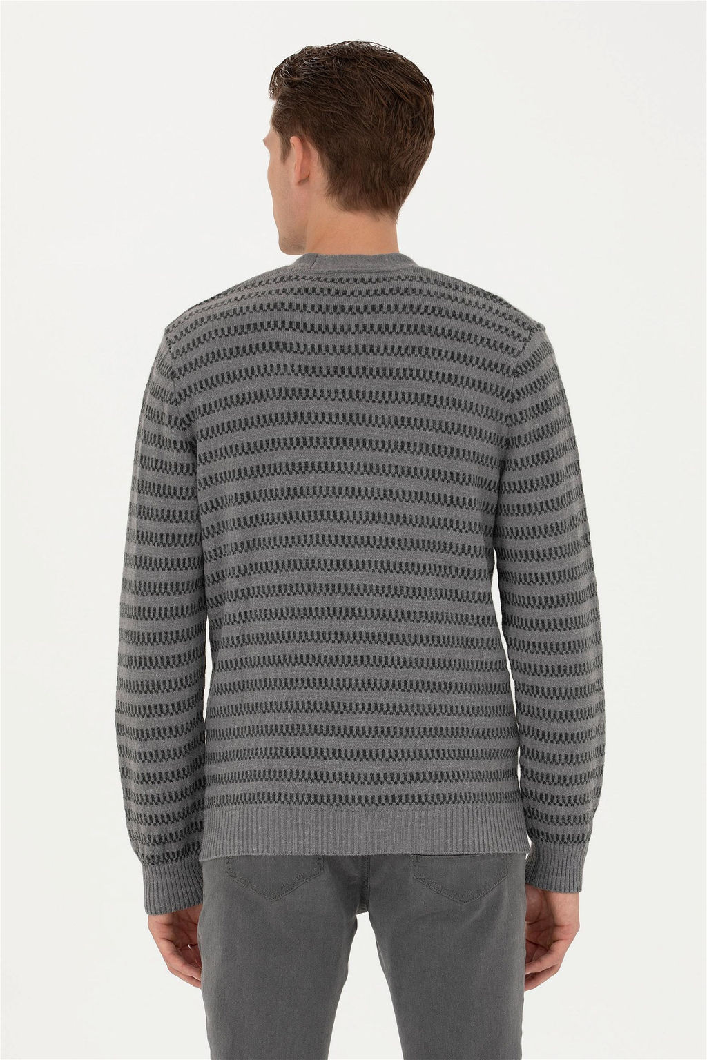 Мужской серый меланжевый трикотажный кардиган - U.s. polo assn фото 5