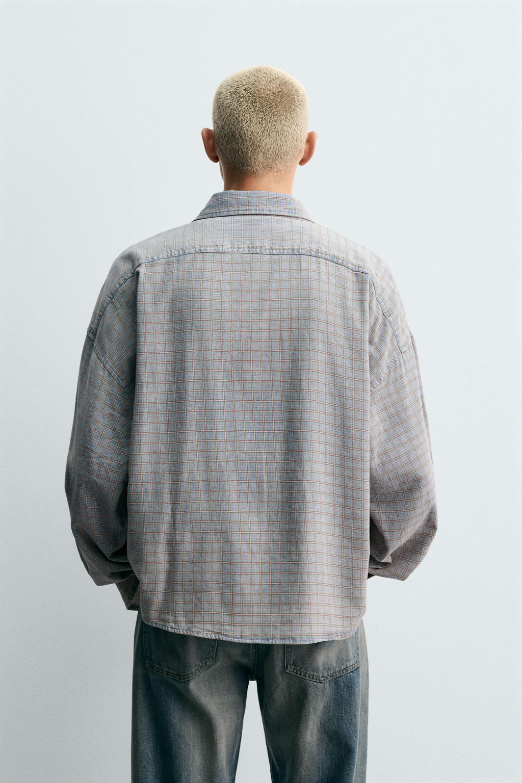 CHECK TEXTURED OVERSHIRT