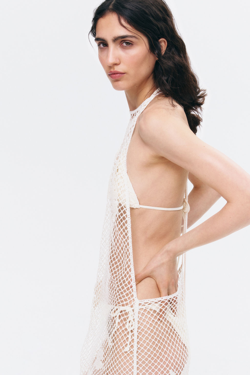 Vestido halter efecto crochet con cuentas - H&m фото 3