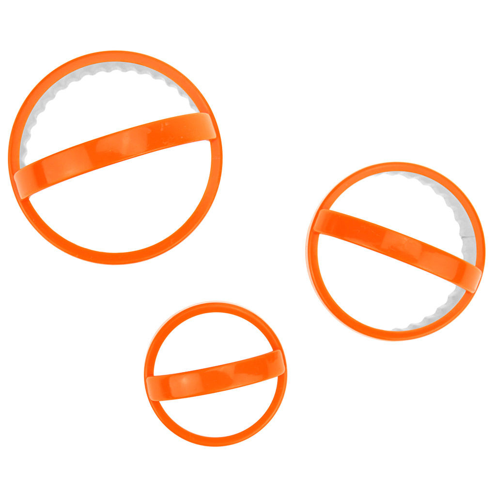 Форма для печенья из нержавеющей стали Круг волной набор 3 штуки д7х2,5см; д6х2,5см; д4,5х2,5см, пластмассовый корпус, с ручкой, в блистере (Китай) - Домашняя мода фото 2