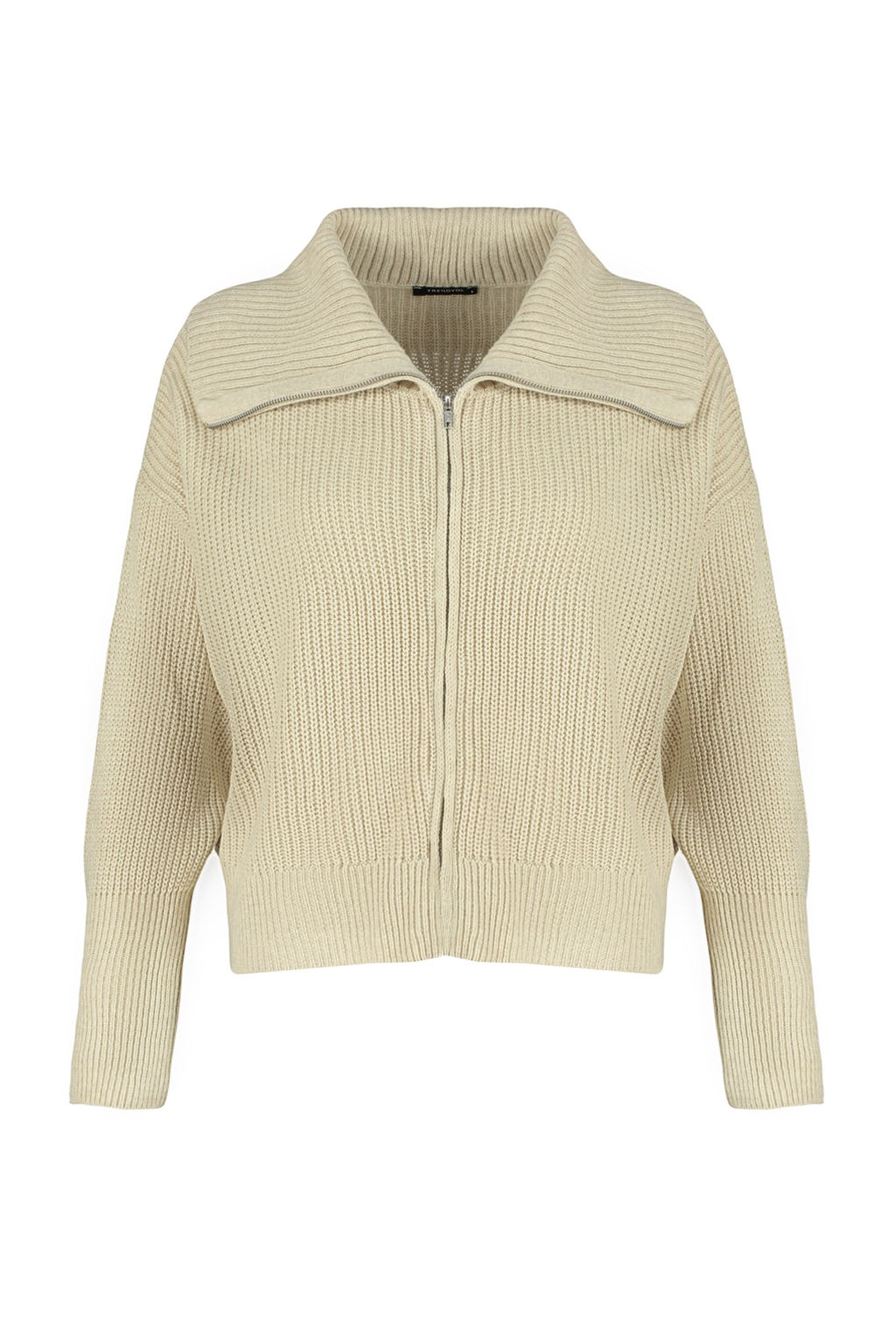 Tas Genis Kal?p Devrik Yaka Fermuarl? Triko H?rka TWOAW24HI00072