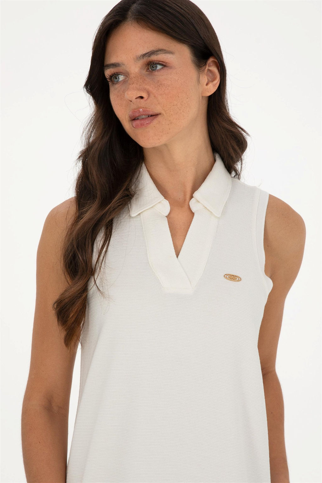 Женское трикотажное платье цвета экрю Неожиданная скидка в корзине - U.s. polo assn фото 2