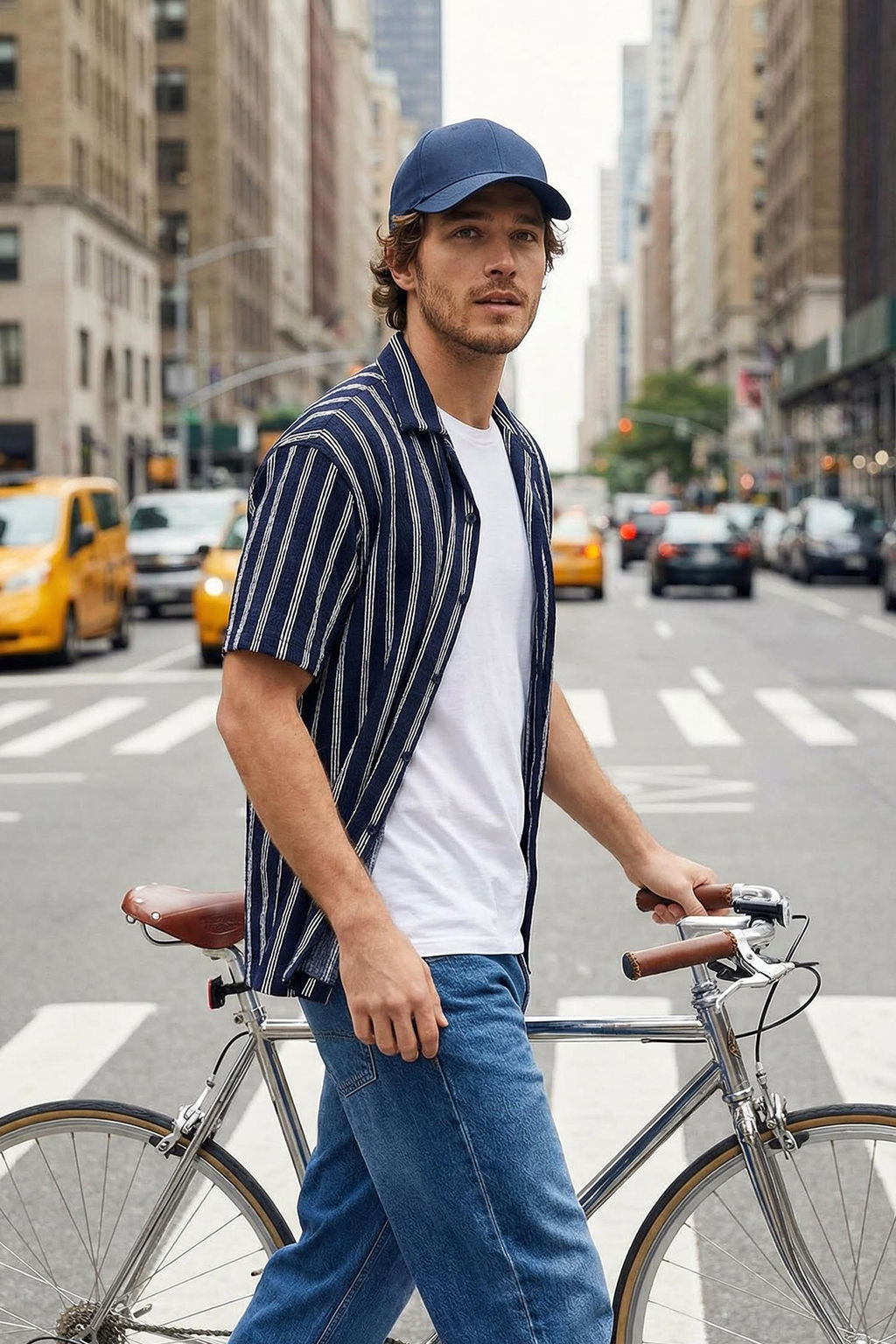 TRENDYOL MAN Lacivert Regular Fit K?sa Kollu Burumcuk Cizgili Salas Dokumlu Yazl?k Gomlek TMNSS25GO00014 - Trendyolmilla фото 18