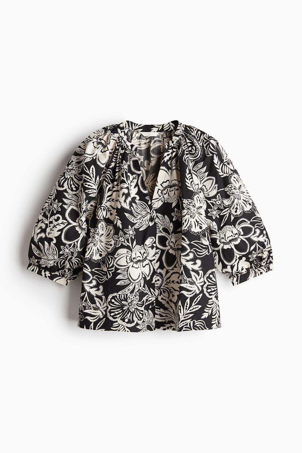 Blusa de popelina con mangas globo - H&m фото 3