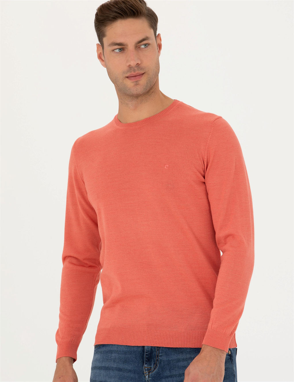 Somon Slim Fit Bisiklet Yaka Y_n Kar___ml_ Basic Triko Kazak