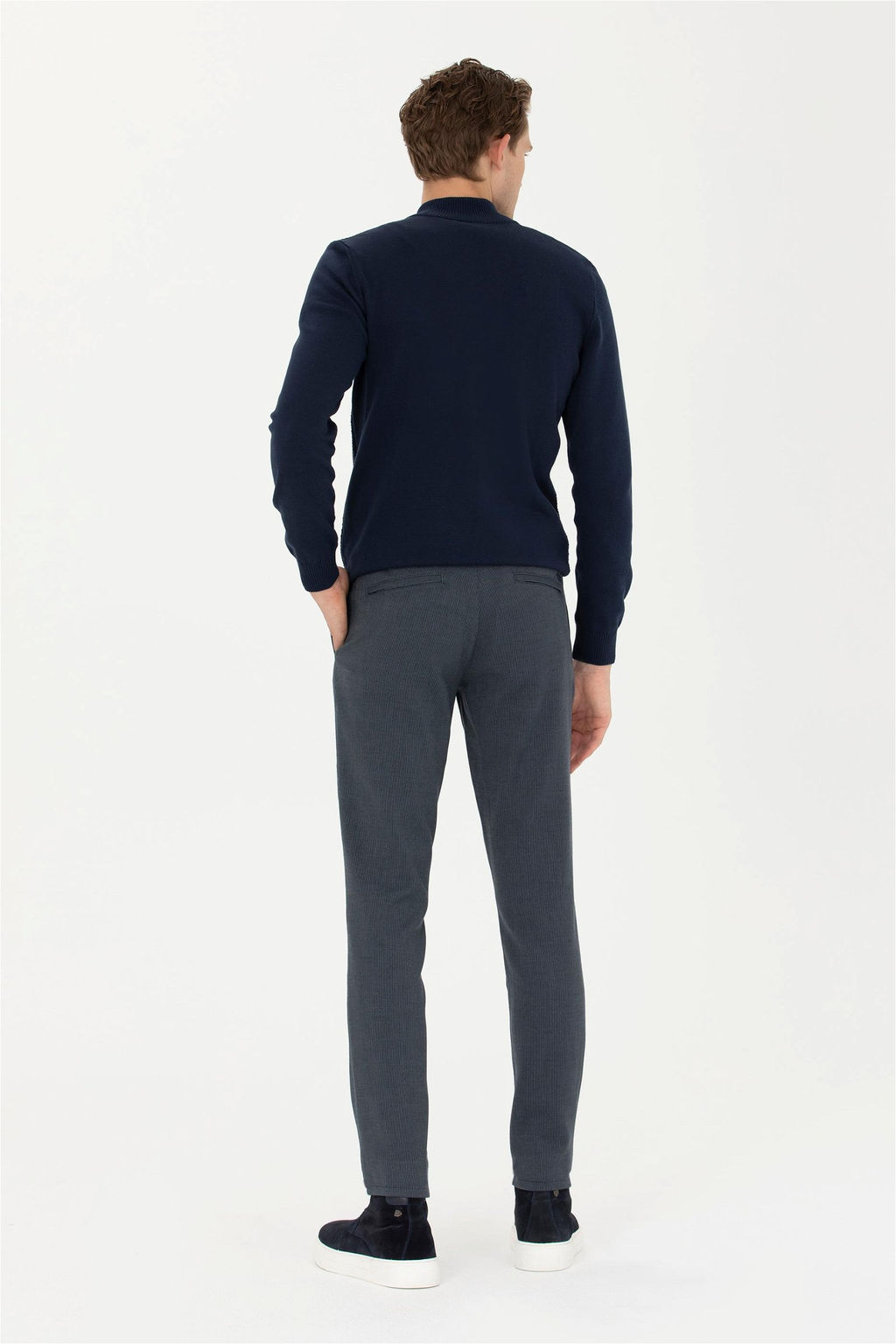 Мужские темно-синие брюки из плотной ткани - U.s. polo assn фото 4