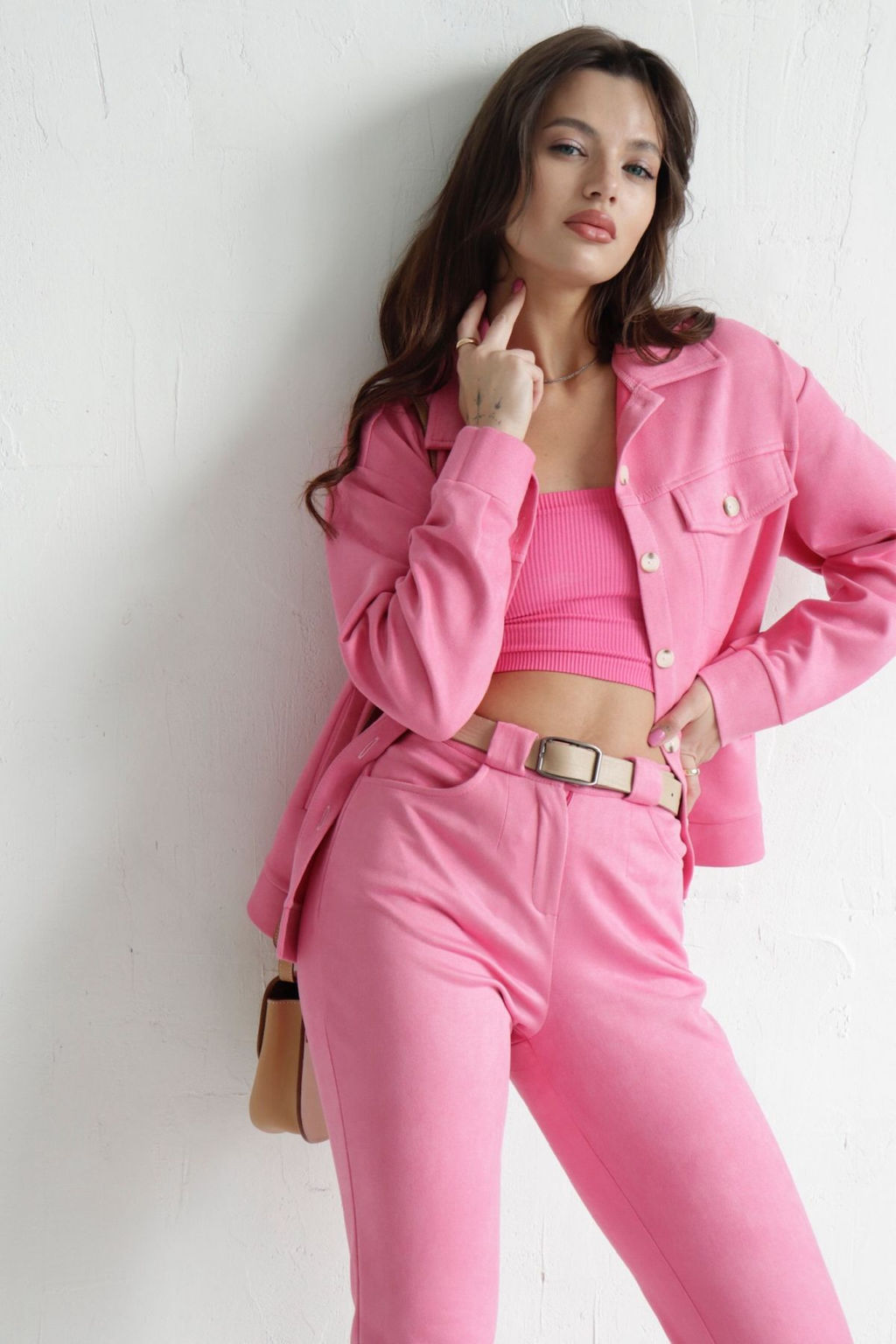 9326 Костюм в стиле сафари розовый - Martichelli фото 4