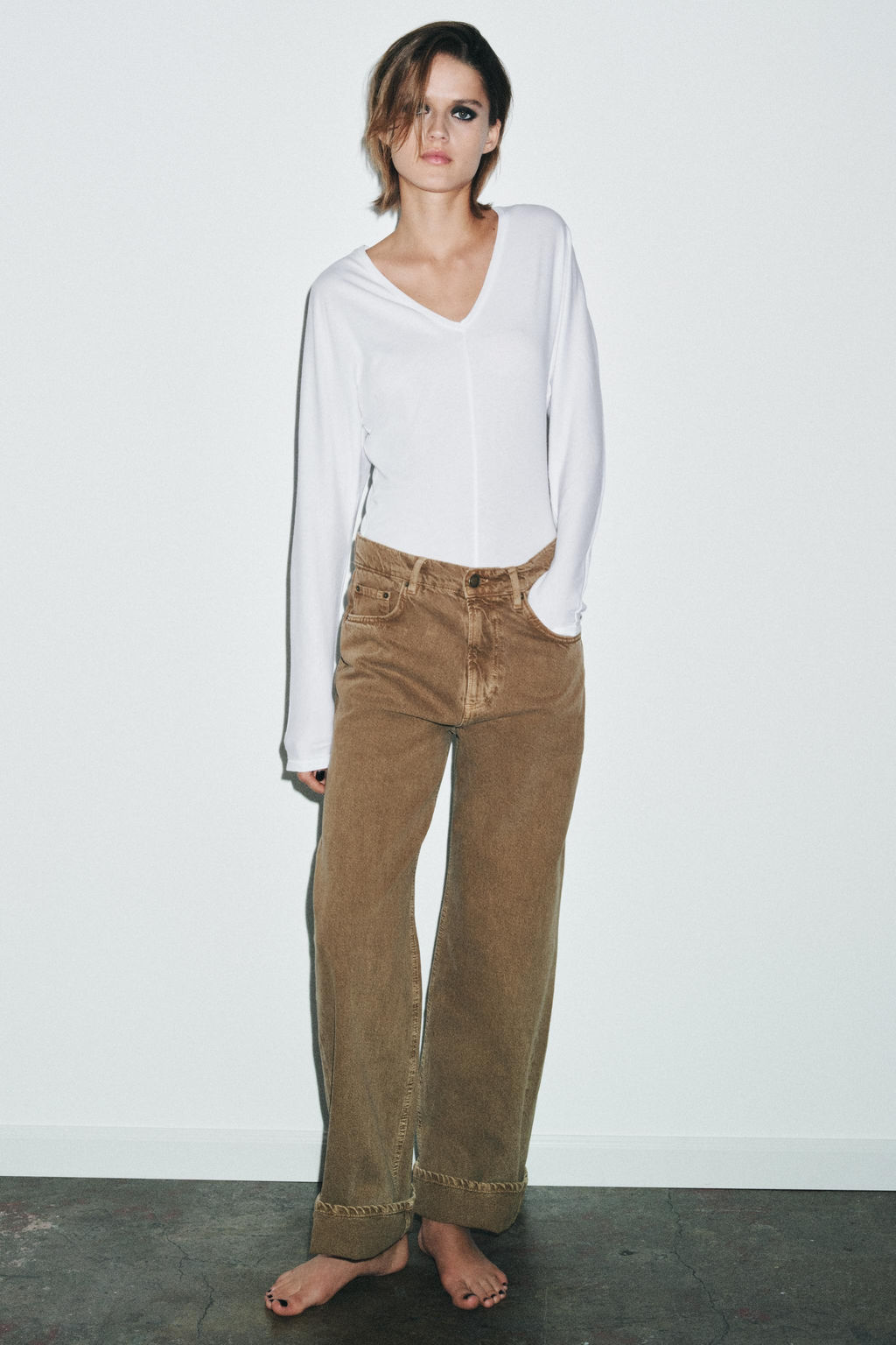 JEANS ZW COLLECTION BAGGY TIRO MEDIO / Marr?n