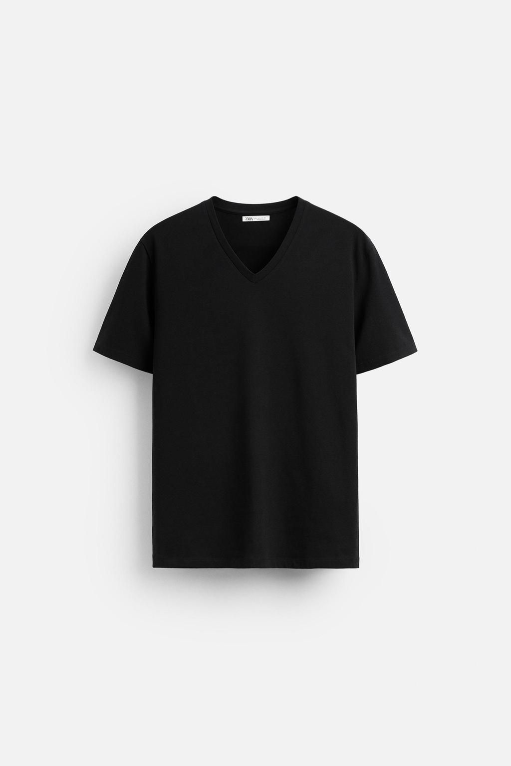 BASIC V-NECK T-SHIRT - Zara фото 12