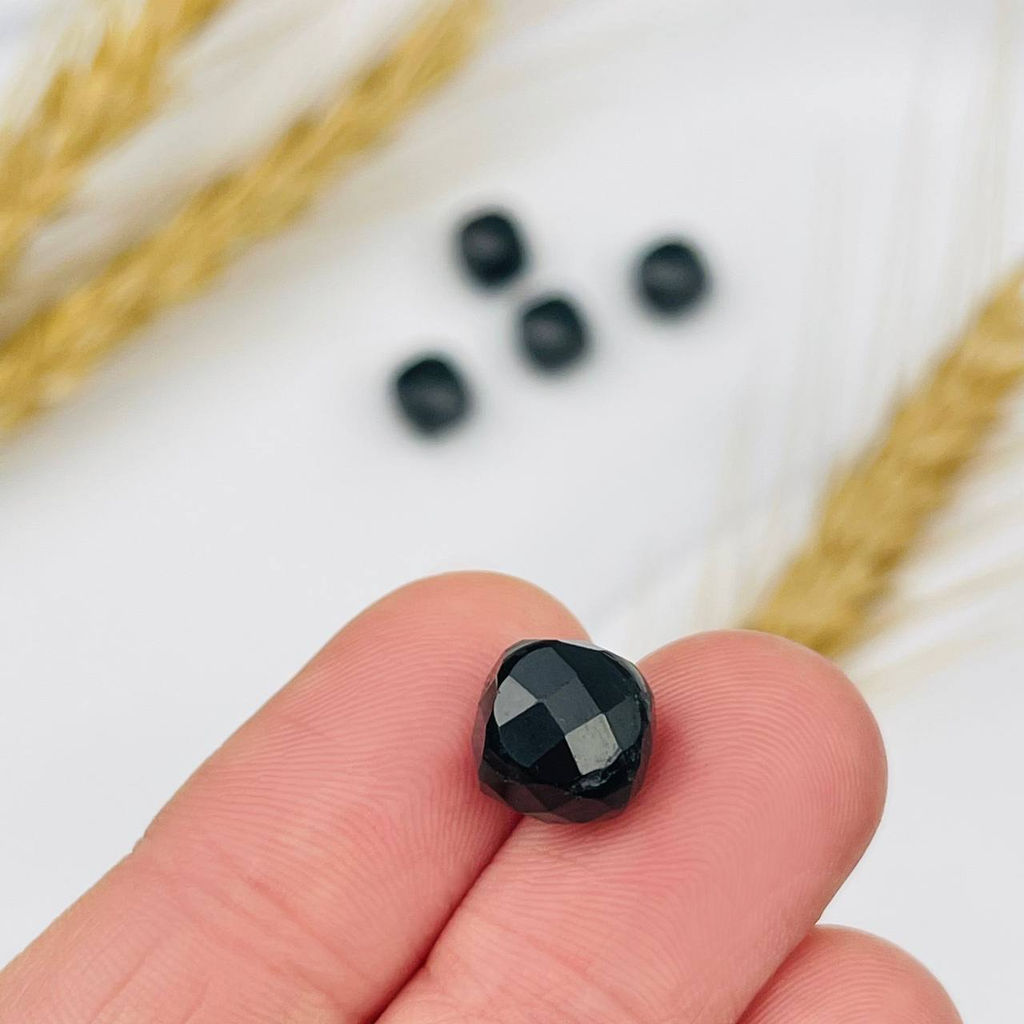 Бусины для украшений из черного Турмалина "Шерл" (5 шт)