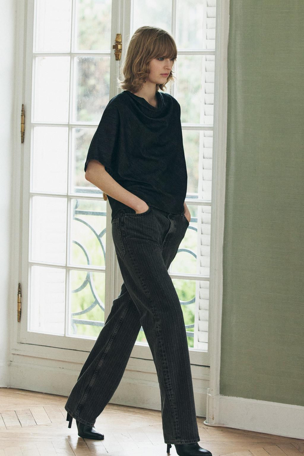 ZW COLLECTION STRAIGHT-LEG MID-RISE JEANS - Zara фото 4