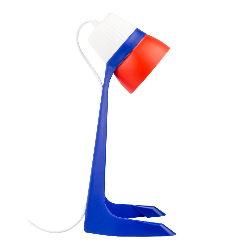 ULO-K22 D/E14/A WHITE/BLUE/RED Светильник настольный, 40W. Цоколь E14. Механический выключатель. Триколор. ТМ Uniel