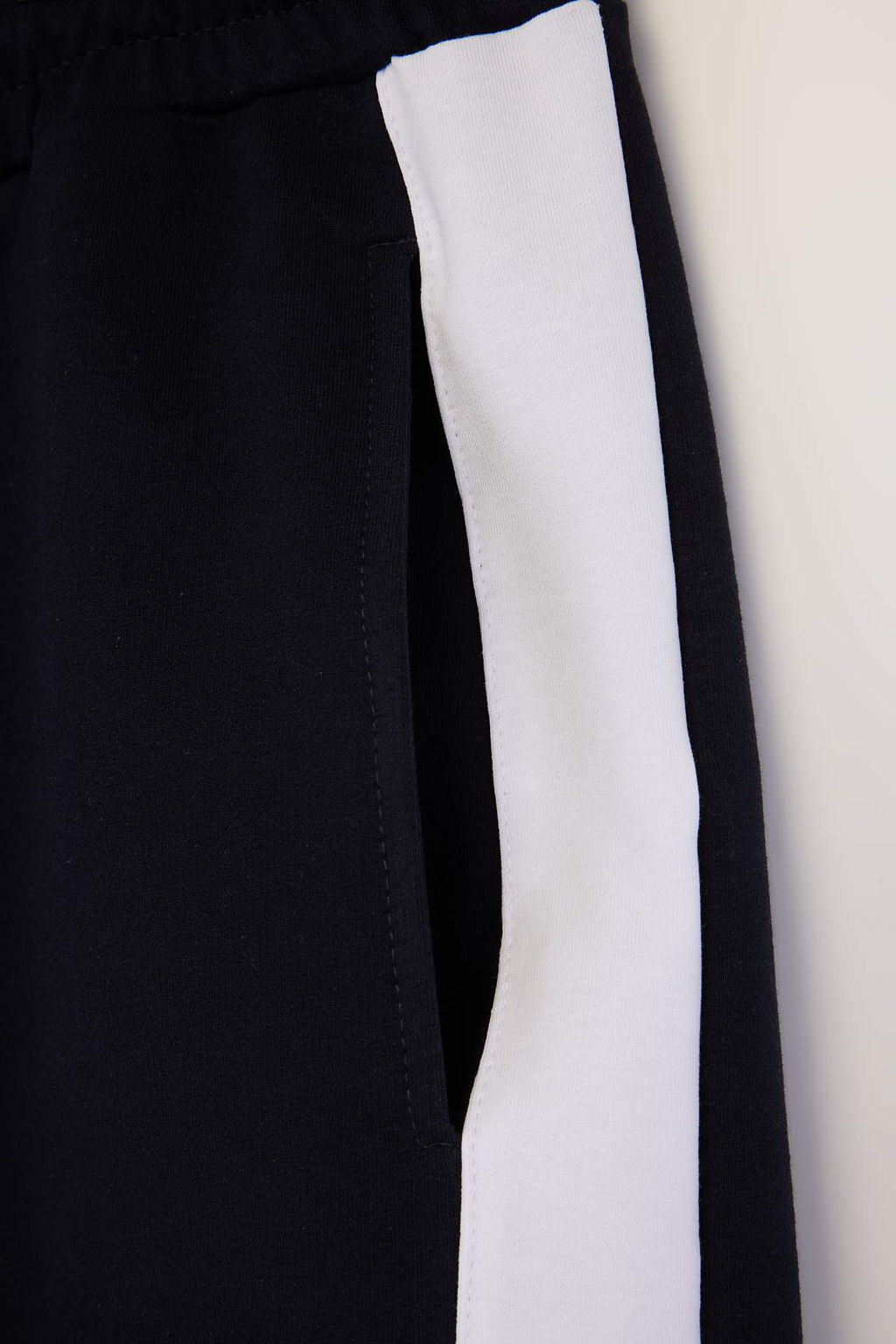 Buyuk Beden Lacivert Regular/Normal Kesim Orta Boy Lastik Belli Renk Panelli Sort TMNSS23SR00046