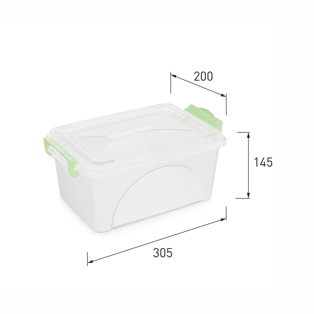 Контейнер для хранения п/эт. 4,5л прямоугольный (с ручками)
