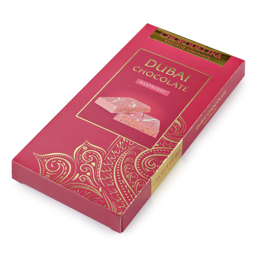 Шоколад белый с начинкой Dubai Raspberry с начинкой малина, 180 гр - Chokodelika фото 2