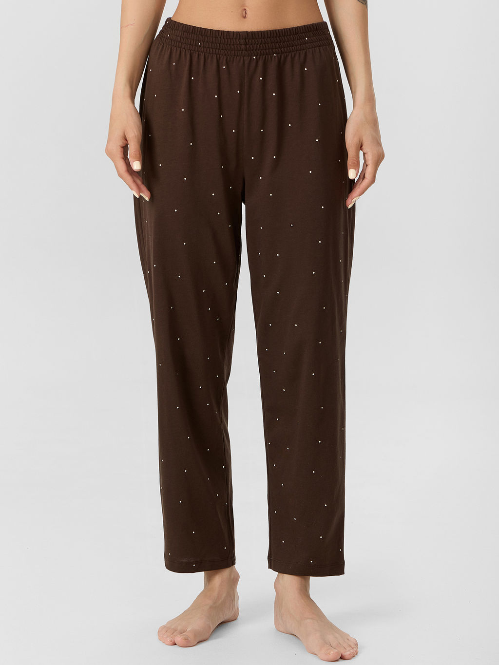 Комплект Mark Formelle женский жакет и бриджи кофейный хлопок  фото 4