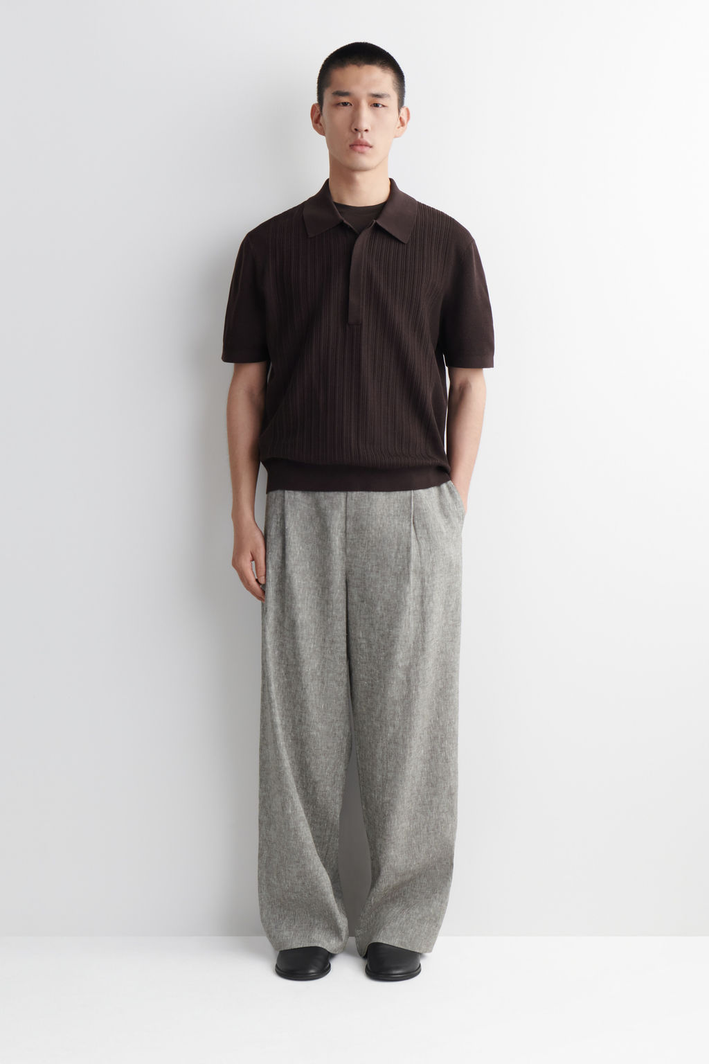 PANTAL?N DE LINO RELAXED FIT WIDE LEG - H&m фото 5