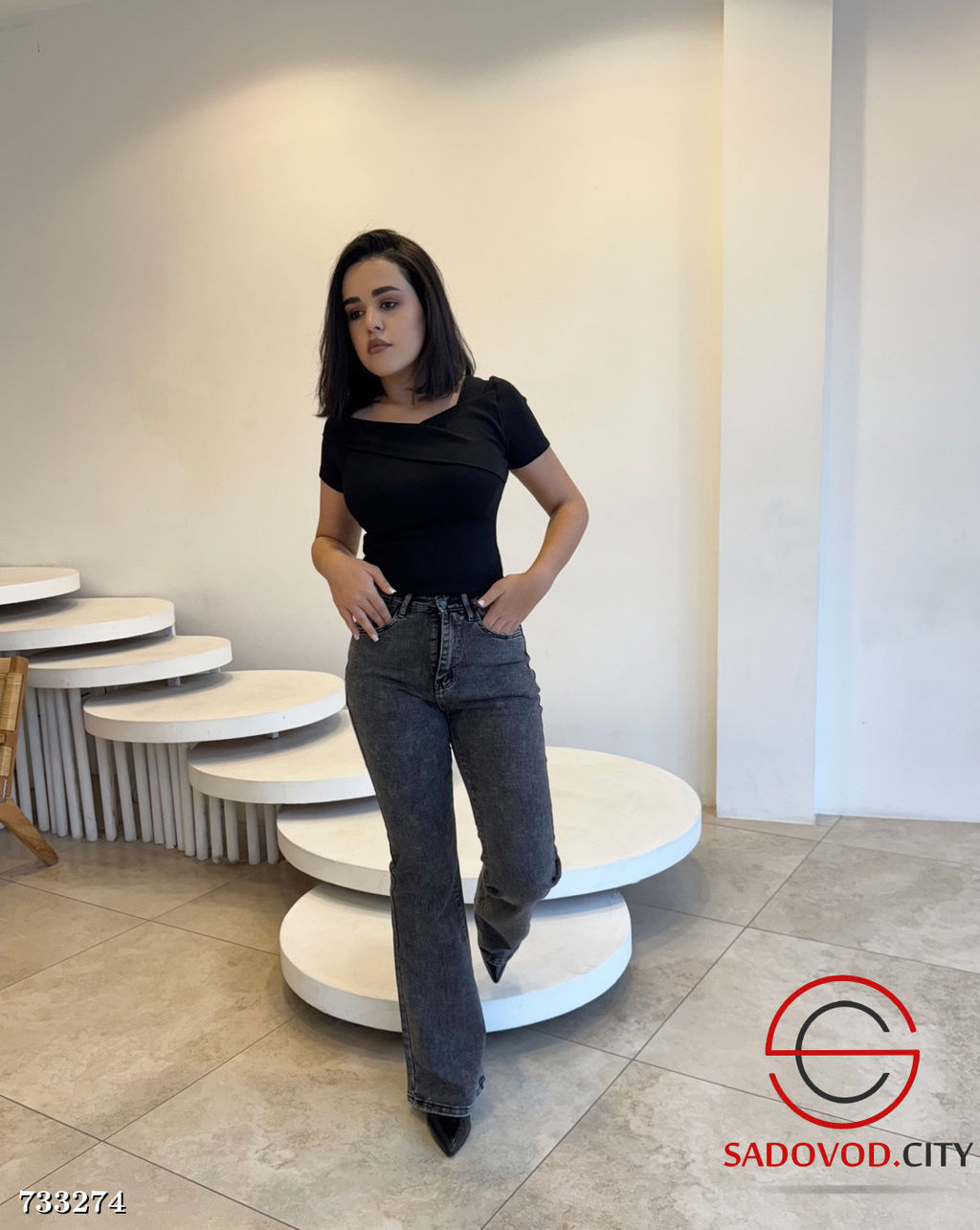 Джинсы женские клеш с высокой посадкой - Bruno фото 2