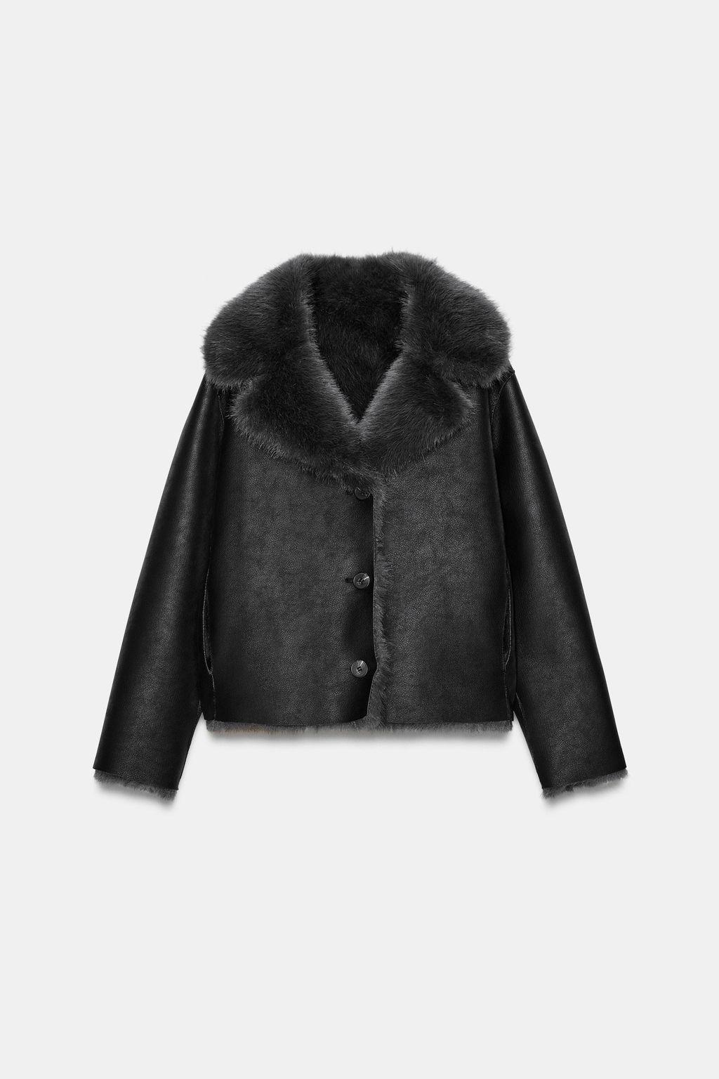 REVERSIBLE FAUX FUR SHORT COAT - Zara фото 9