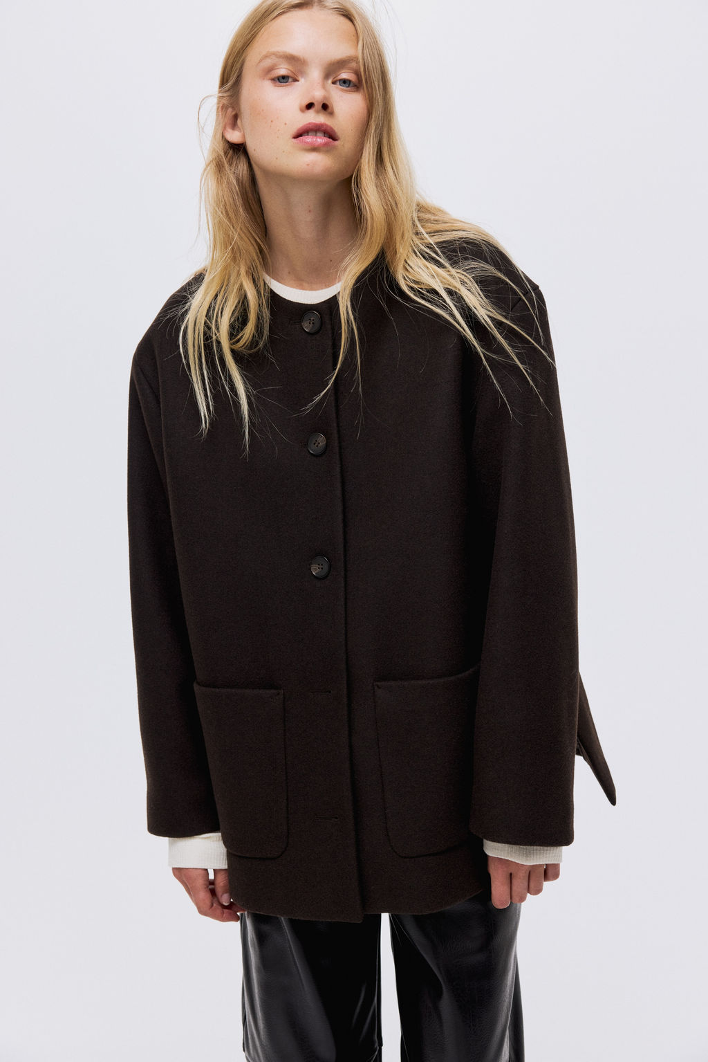 Abrigo con cuello tipo bufanda - H&m фото 7