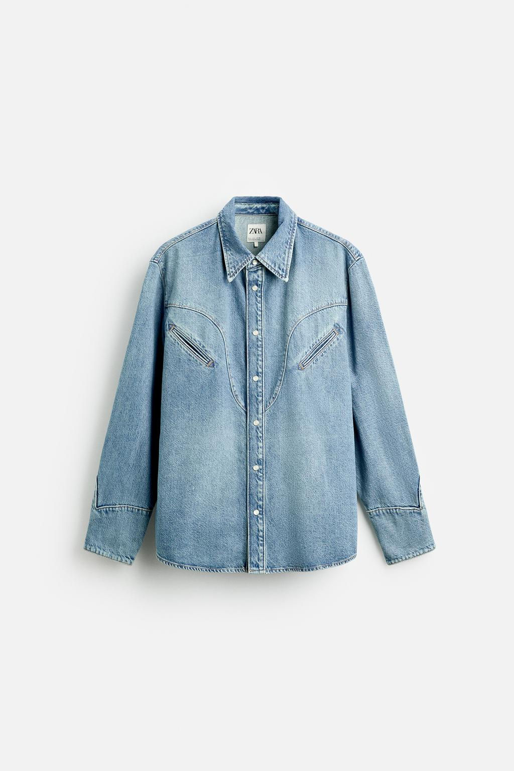 DENIM SHIRT WITH POCKETS - Zara фото 6