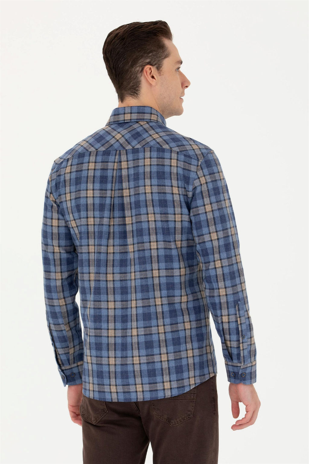 U. S. Polo Assn Мужская синяя рубашка с длинным рукавом - U.s. polo assn фото 12