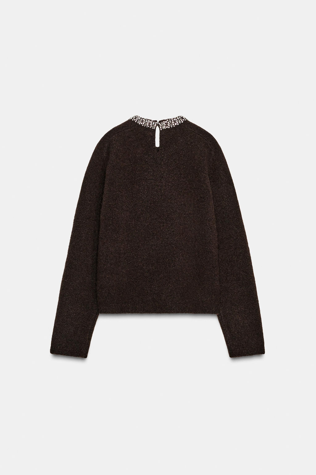 JEWEL BEADED NECK KNIT JUMPER - Zara фото 6