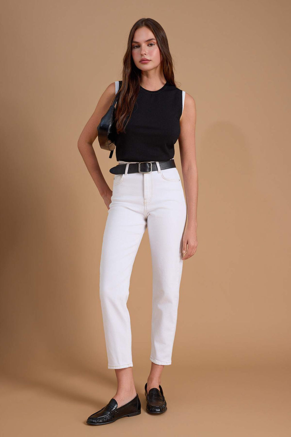 Beyaz Yuksek Bel Orta Esnek Mom Bilek Boy Jeans TWOSS26JE00213 - Trendyolmilla фото 3