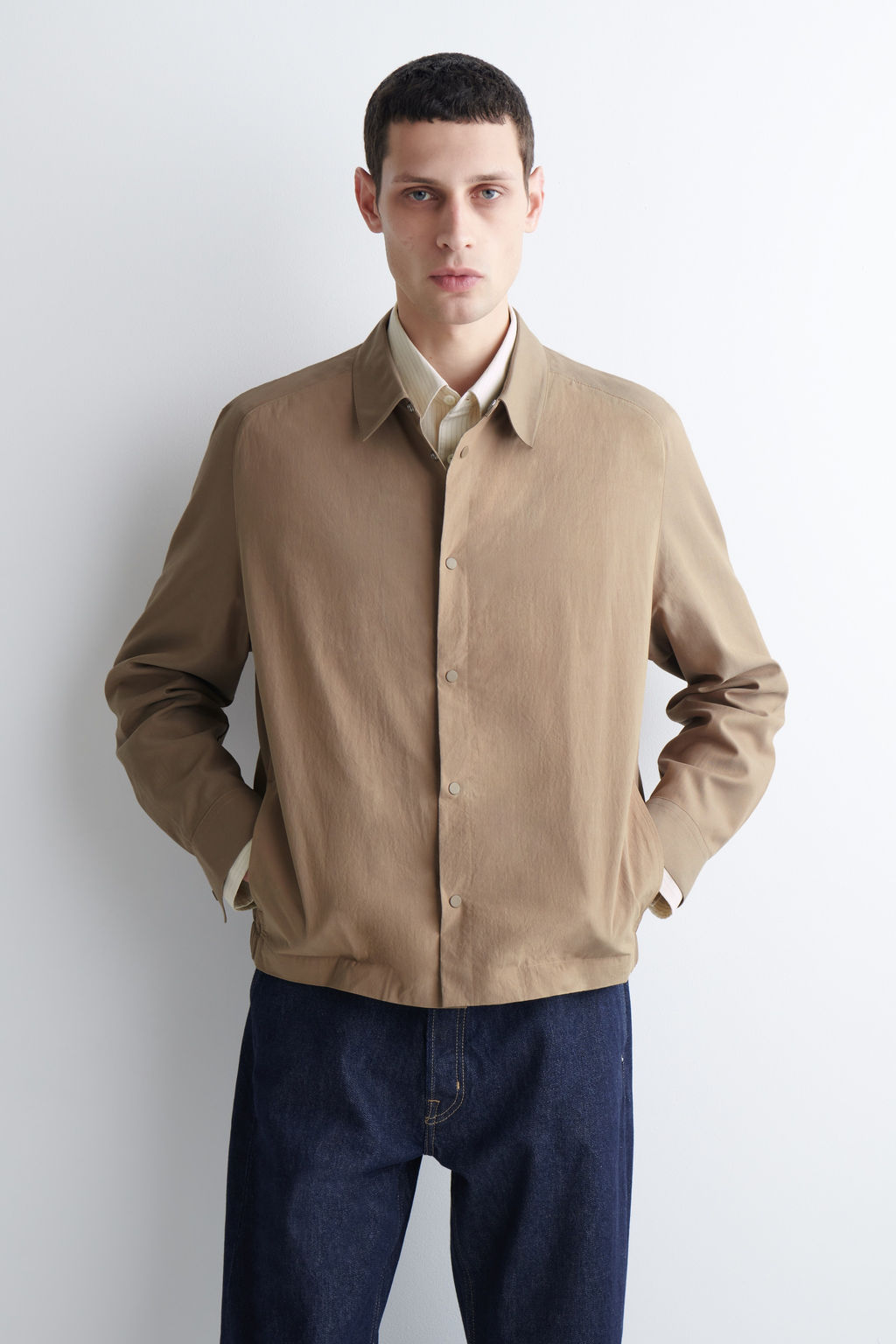 SOBRECAMISA DE ALGOD?N CON PANELES DE CONTRASTE - H&m фото 2