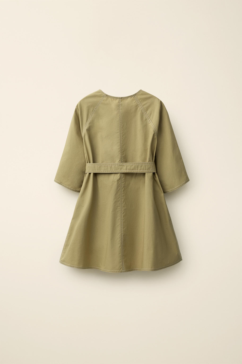 VESTIDO POPEL?N CINTUR?N CREATED BY CARAMEL LONDON X ZARA / Khaki  фото 2