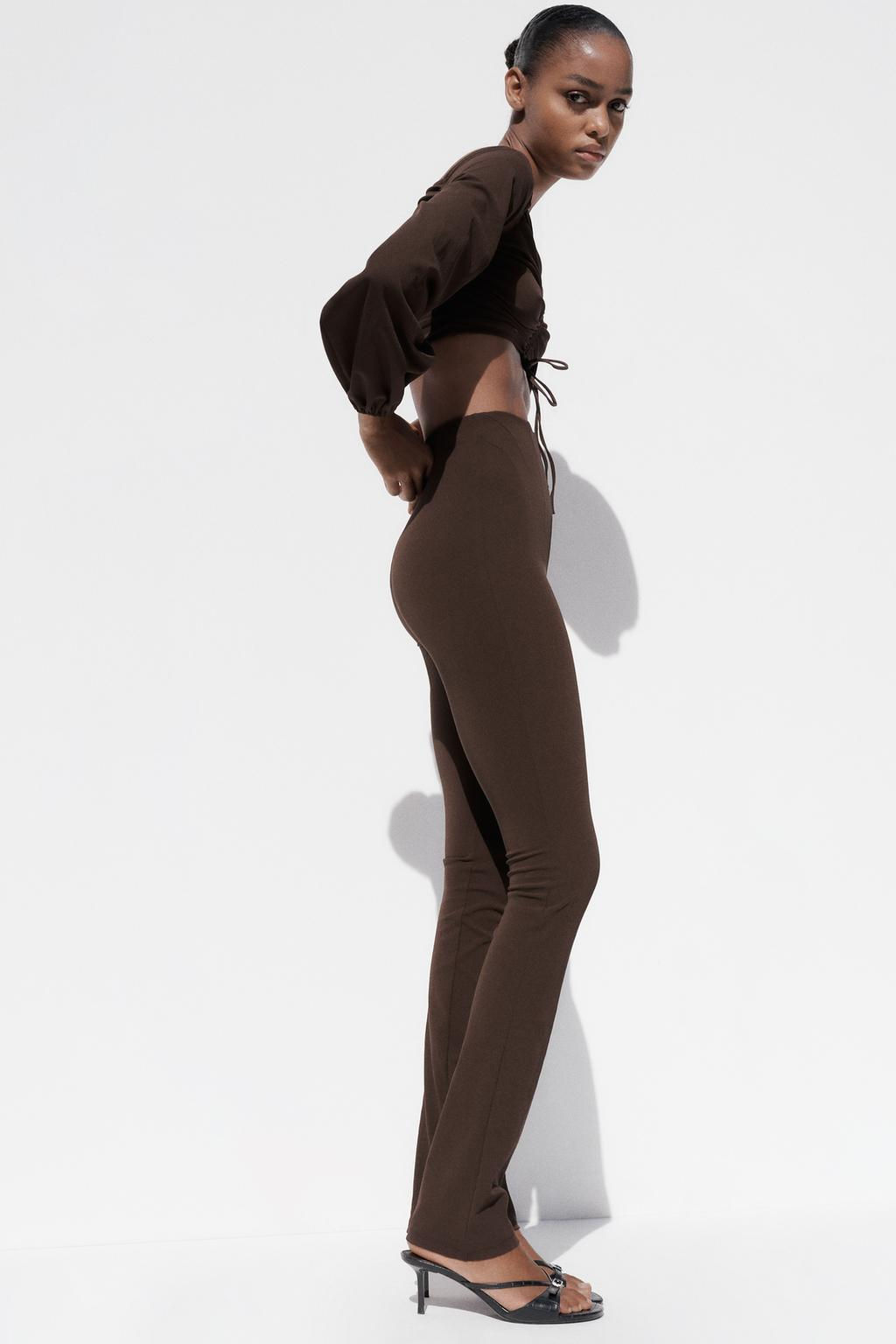 ELASTICATED LEGGINGS WITH ZIP - Zara фото 4