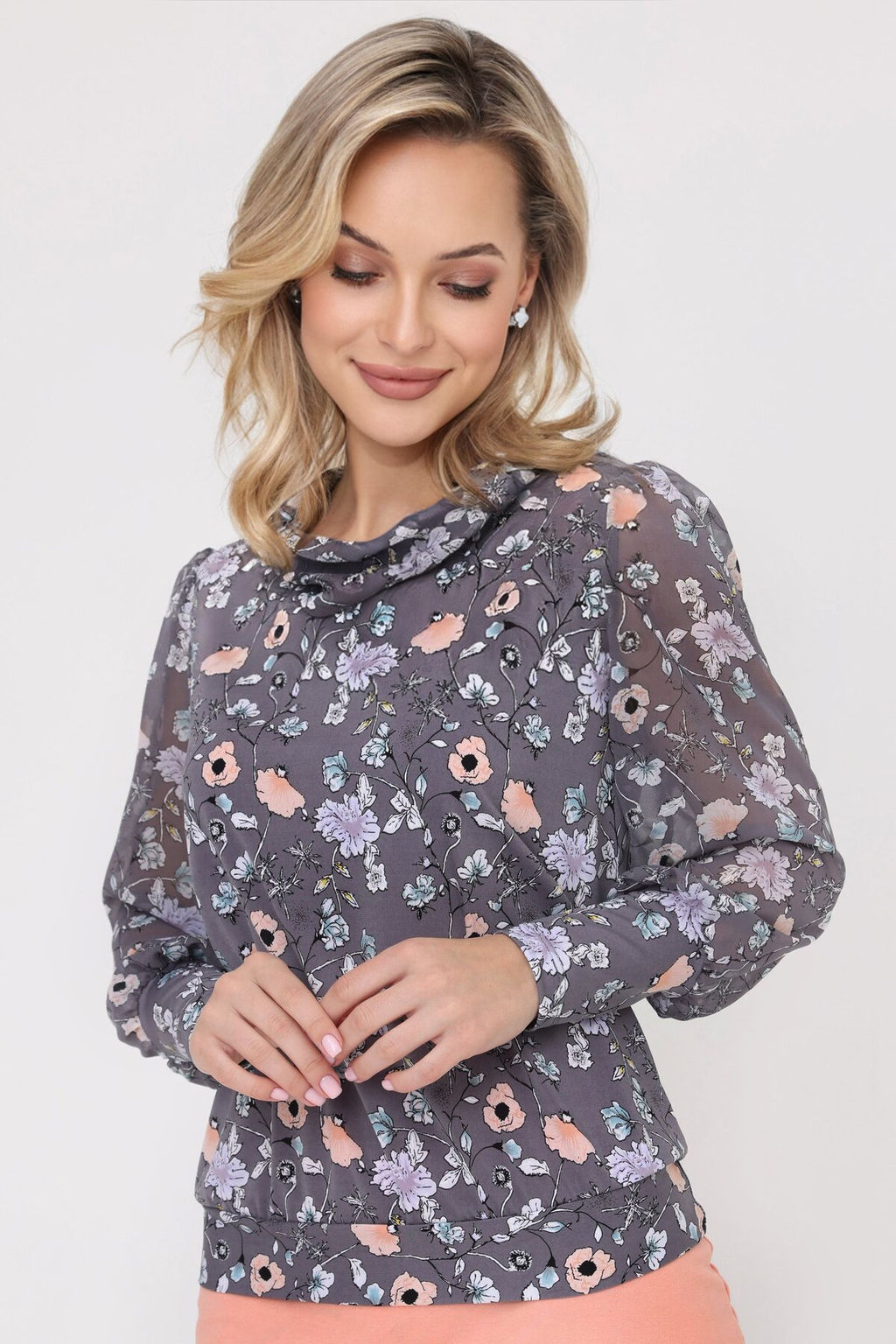 Блузка женская 7049-27/06/Кремовый, розовый - Rise фото 11