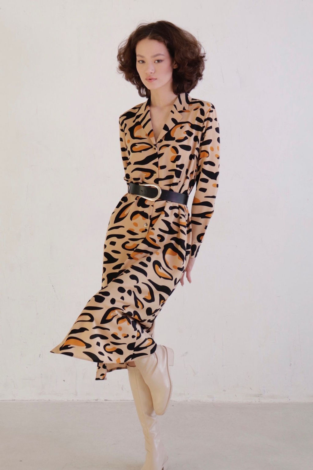 Платье-рубашка с английским воротником принт - Martichelli фото 154