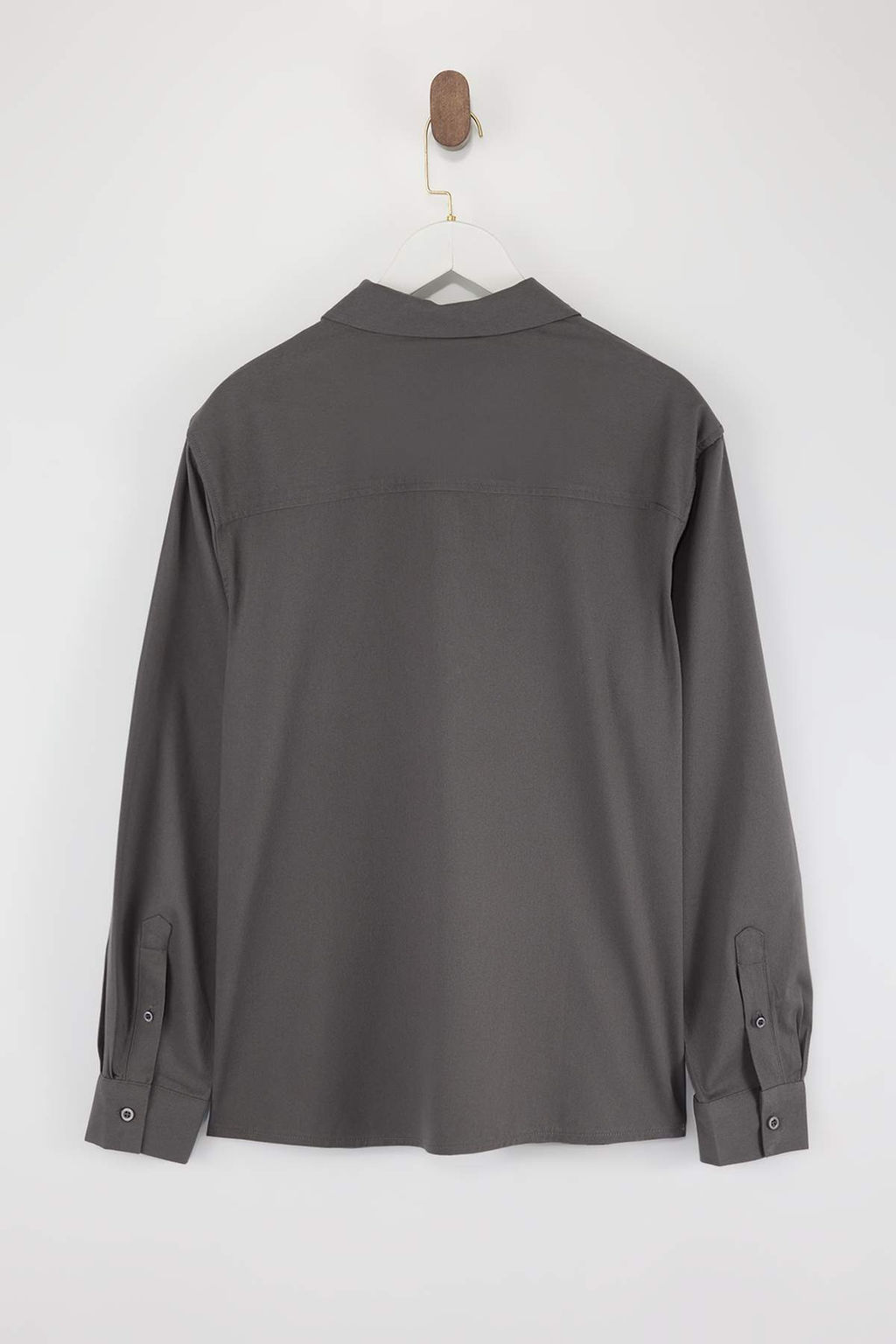 Antrasit Regular Fit Gabardin Polo Yaka Erkek Gomlek TMNSS26GO00003 - Trendyolmilla фото 6