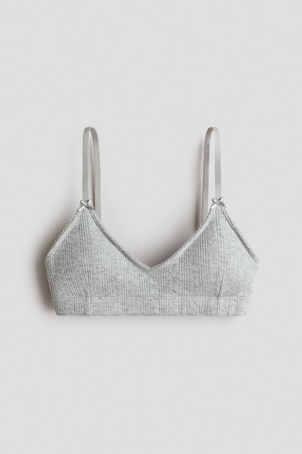 Crop top de pointelle de algod?n con relleno - H&m фото 2