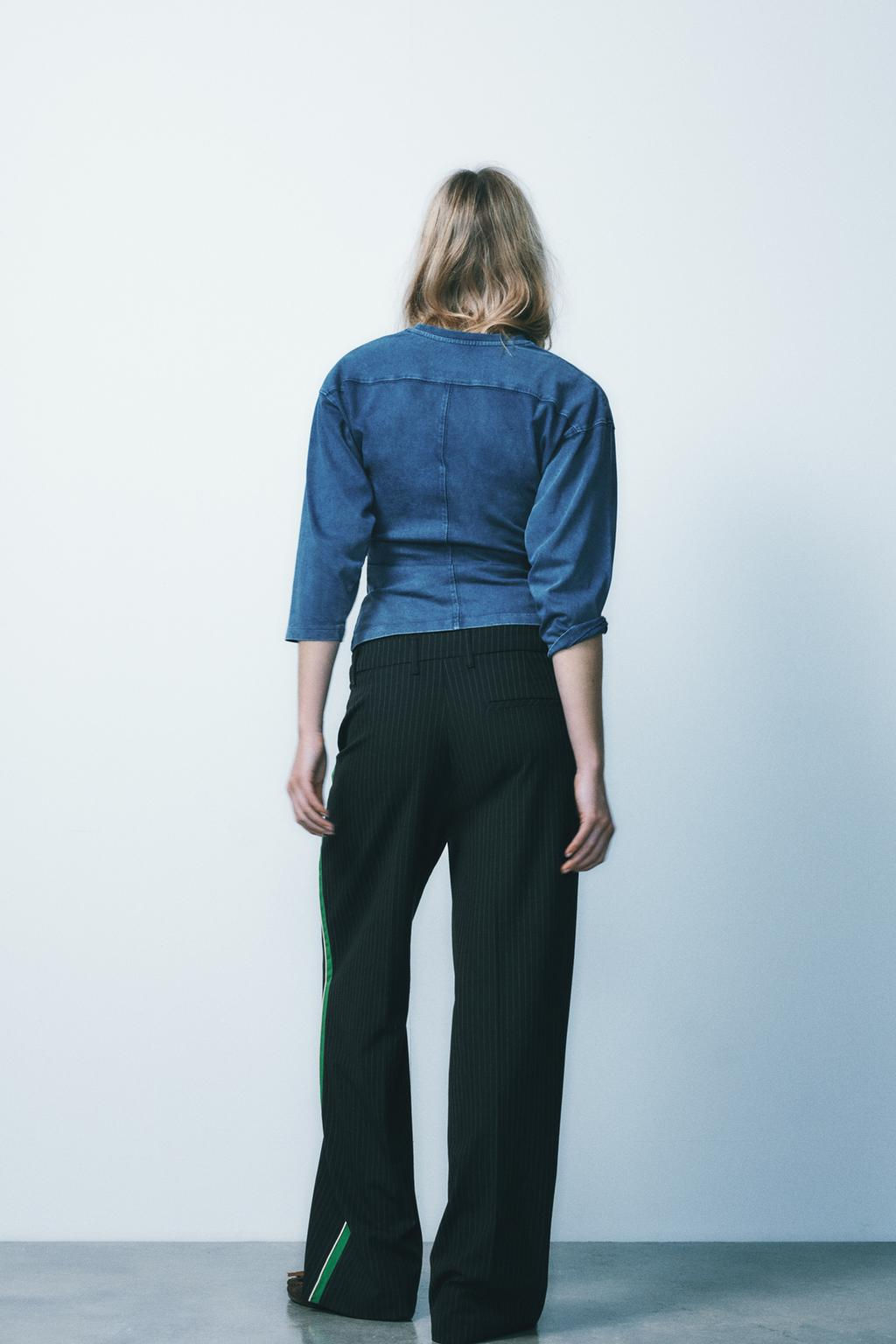 PINSTRIPE TROUSERS WITH BOXER DETAIL - Zara фото 20