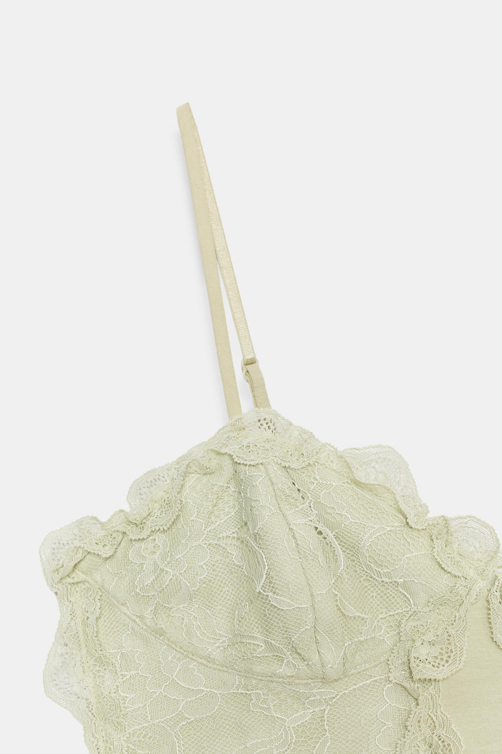 TOP CORSETERO COMBINADO ENCAJE / Khaki claro