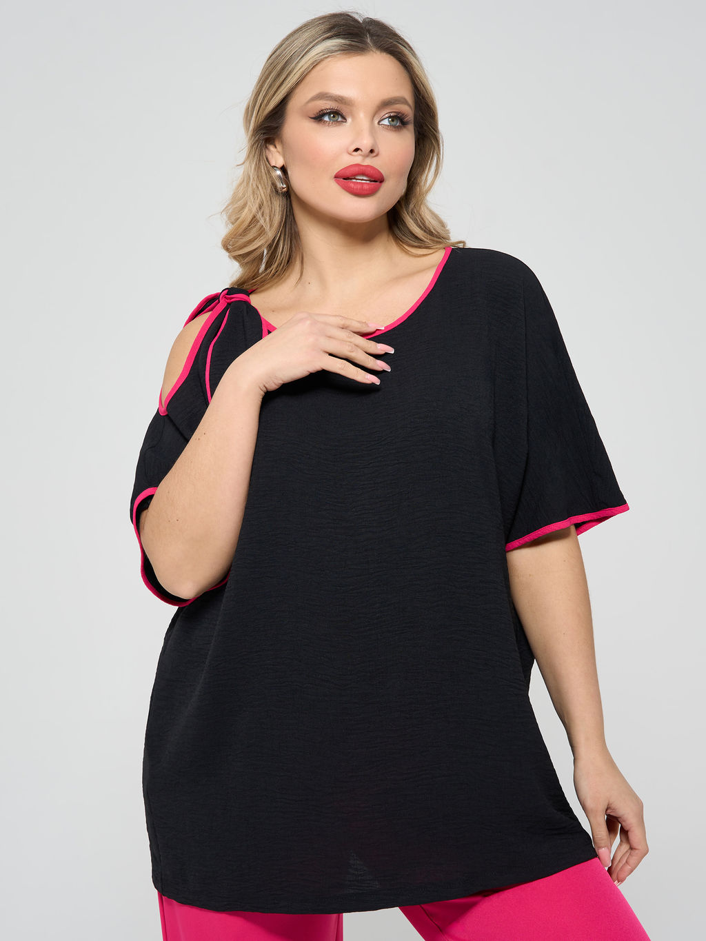 Блузка 0324-1 чёрный - Dora фото 16