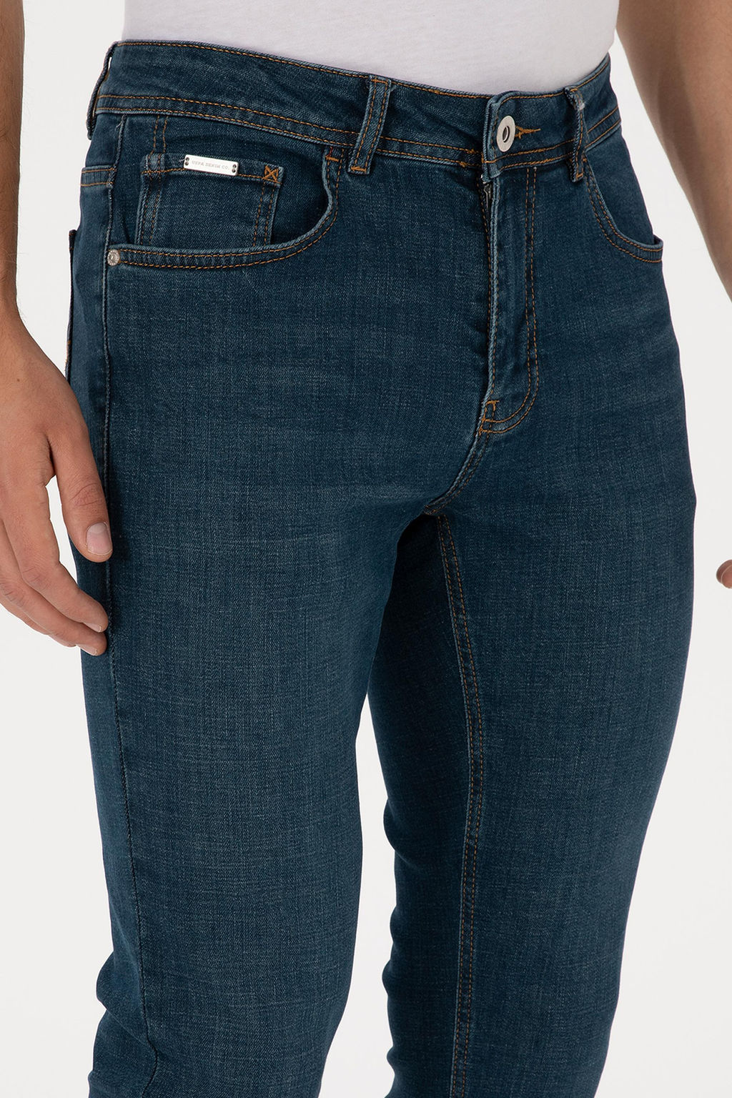 Erkek Mavi Slim Fit Jean Pantolon