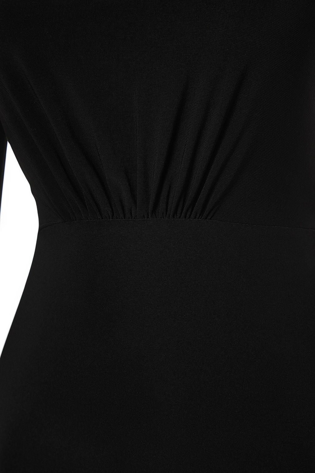 TRENDYOLMILLA Siyah Drape Detayl? Tek Omuzlu Fitted/Vucuda Oturan Midi Esnek Orme Elbise TWOAW24EL00123  фото 8