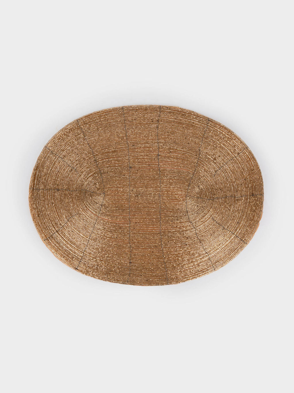 Салфетка под приборы, 31х41 см, бисер, овальная, шампань, Bijou