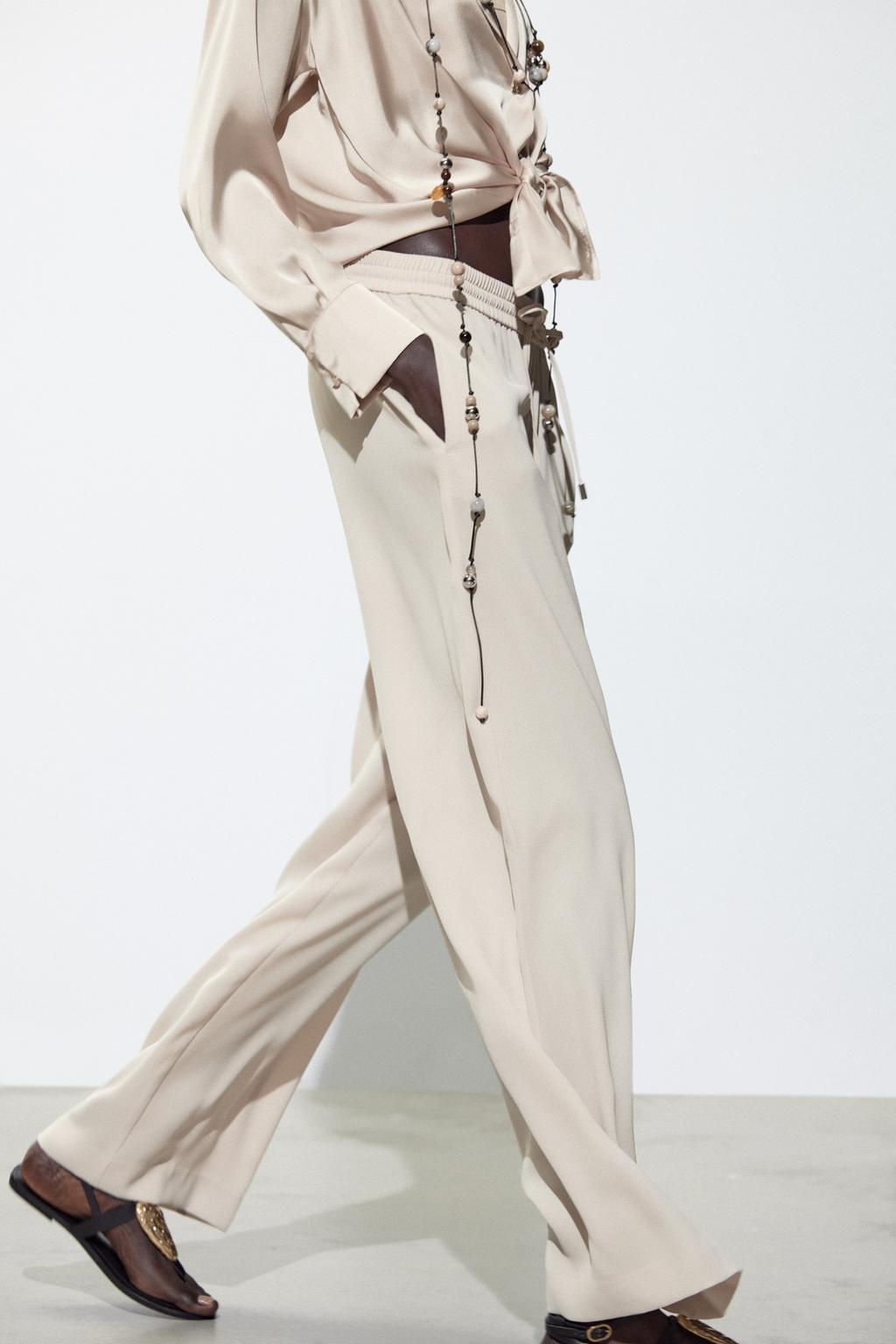 FLOWING PYJAMA-STYLE TROUSERS - Zara фото 13