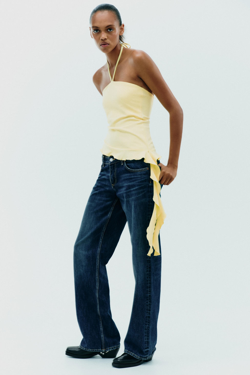 TEXTURED RUFFLE TOP - Zara фото 3