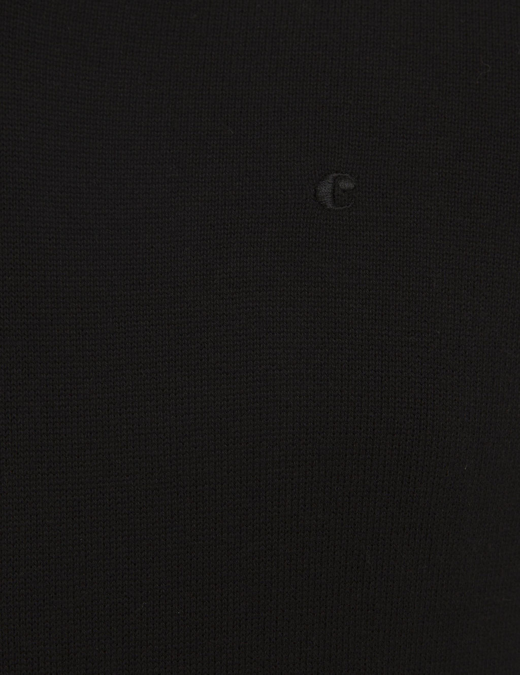 Черный базовый трикотажный свитер приталенного кроя с v-образным вырезом - Cacharel фото 6