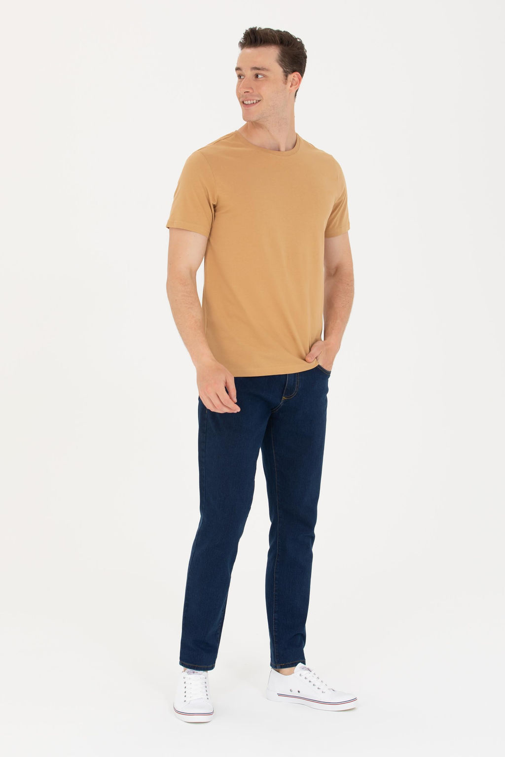 Футболка U.S. Polo Assn Camel Basic с круглым вырезом из хлопка  фото 11