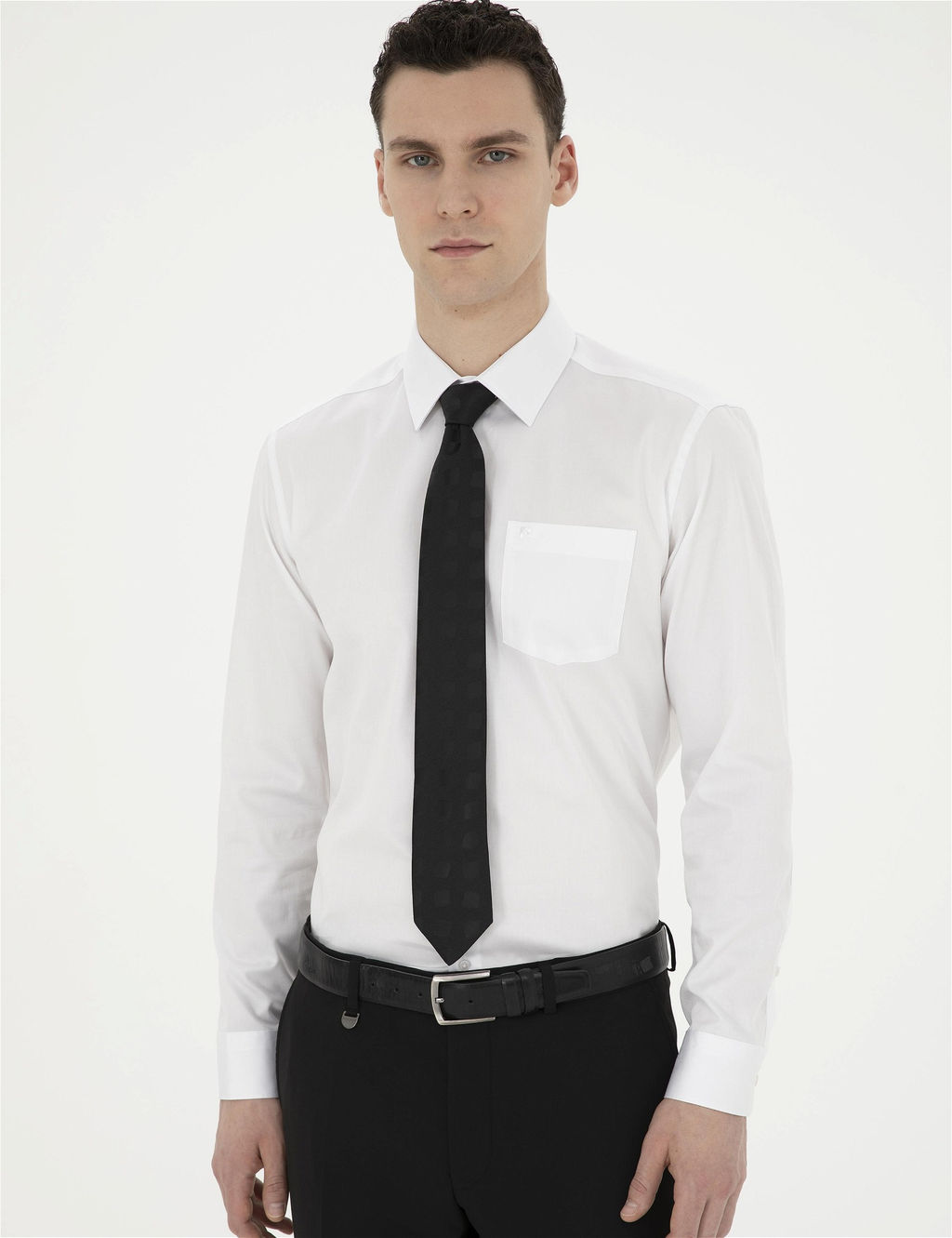 Beyaz Regular Fit Uzun Kollu Basic G_mlek - Pierre cardin фото 3