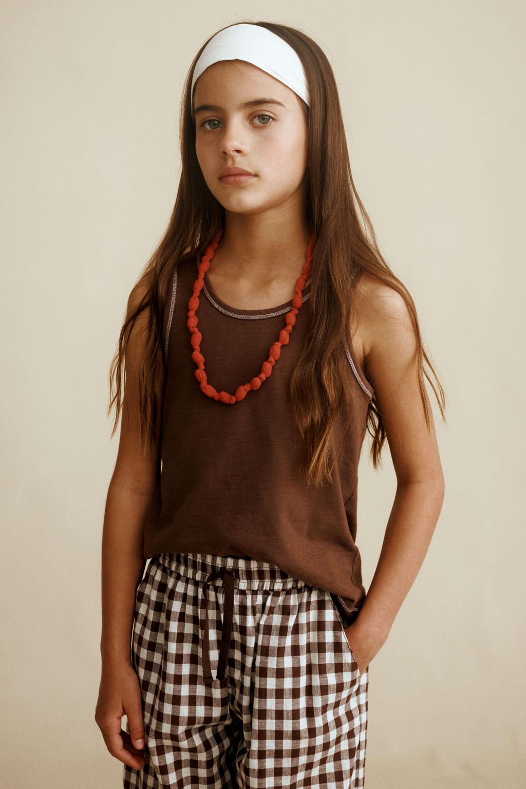 PANTAL?N CUADRO VICHY CREATED BY CARAMEL LONDON X ZARA / Chocolate  фото 6